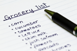picture of a grocery list